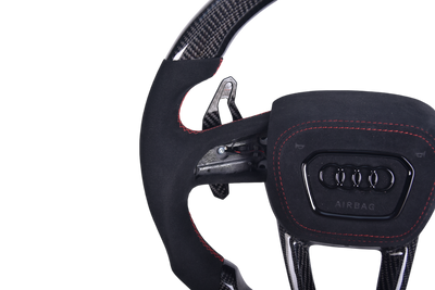 Volant Audi Q3 Q8 RS4 RS5 RS6 2016-2024 Cuir - installé sur véhicule - Becquet Voiture