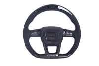 Lenkrad Audi Q3 Q8 RS4 RS5 RS6 Leder Alcantara LED - Vorderansicht - Becquet Voiture