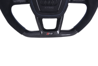 Lenkrad Audi Q3 Q8 RS4 RS5 RS6 Leder Alcantara LED - Dreiviertelansicht - Becquet Voiture