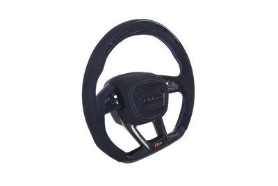 Volant Audi Q3 Q8 RS4 RS5 RS6 Cuir Alcantara LED - vue rapprochée - Becquet Voiture