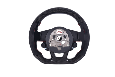 Volant Audi RS3 A3 S3 A4 A5 8Y Carbone Cuir V4 - vue rapprochée - Becquet Voiture