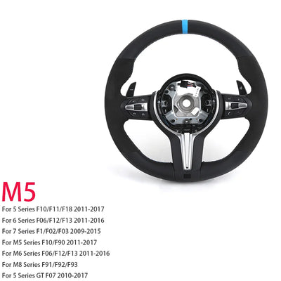 Volant BMW M Sport F10 F20 F22 F30 F32 F01 Microsuède - vue de profil 2 - Becquet Voiture
