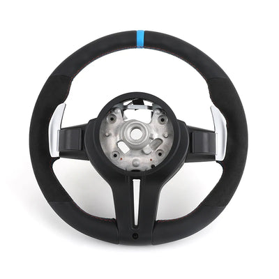 Volant BMW M Sport F10 F20 F22 F30 F32 F01 Microsuède - vue de profil - Becquet Voiture