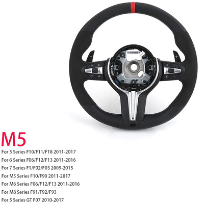 Volant BMW M Sport F10 F20 F22 F30 F32 F01 Microsuède - vue de trois-quarts 2 - Becquet Voiture