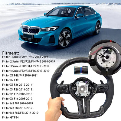 Volant Carbone BMW F30 F10 F20 F32 M Performance - vue rapprochée - Becquet Voiture
