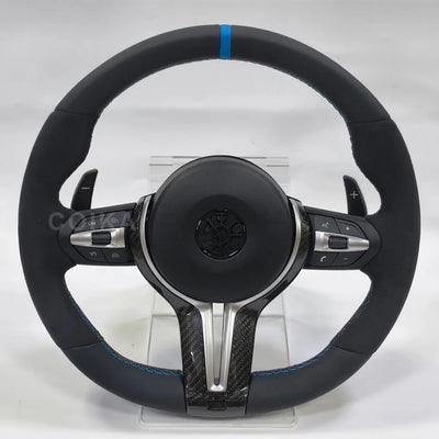 Volant Cuir Alcantara BMW Série F F30 F10 M3 M5 - installé sur véhicule - Becquet Voiture