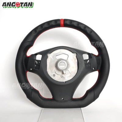 Volant Cuir BMW E90 E92 E93 M3 Fond Plat 2005-2012 - vue de trois-quarts - Becquet Voiture
