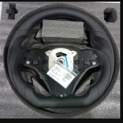 Volant Cuir BMW E90 E92 E93 M3 Fond Plat 2005-2012 - vue rapprochée - Becquet Voiture