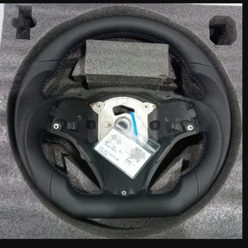 Volant Cuir BMW E90 E92 E93 M3 Fond Plat 2005-2012 - vue rapprochée - Becquet Voiture