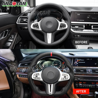 Volant Cuir BMW Séries G20 G30 G11 G05 F90 - installé sur véhicule - Becquet Voiture