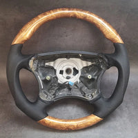 Leder-Holz-Lenkrad Mercedes CL55 AMG S430 1998-2006 - am Fahrzeug montiert - Becquet Voiture