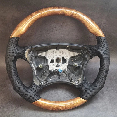 Volant Cuir Bois Mercedes CL55 AMG S430 1998-2006 - installé sur véhicule - Becquet Voiture