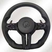 Volant Cuir Perforé Sport BMW Séries M3 E90 F30 - vue de profil - Becquet Voiture