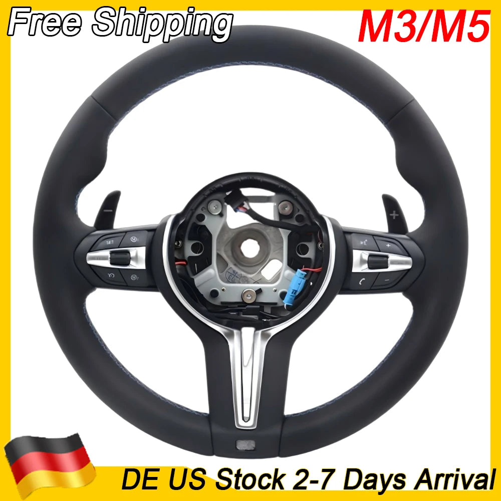 Volant Cuir Sport BMW Série 1 3 5 7 X5 X6 F30 F10 - vue de face - Becquet Voiture