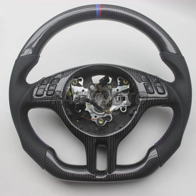 Volant Fibre de Carbone Cuir BMW E46 Série 3 1997-2006 - en situation - Becquet Voiture