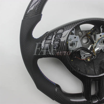 Volant Fibre de Carbone Cuir BMW E46 Série 3 1997-2006 - vue de profil - Becquet Voiture