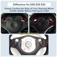 Volant Fibre de Carbone Cuir BMW E90 E92 E93 2005-2012 - installé sur véhicule - Becquet Voiture