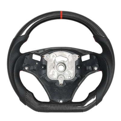 Volant Fibre de Carbone Cuir BMW E90 E92 E93 2005-2012 - vue de trois-quarts 2 - Becquet Voiture