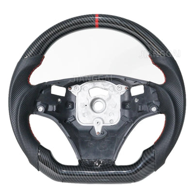 Volant Fibre de Carbone Cuir BMW E90 E92 E93 2005-2012 - vue rapprochée - Becquet Voiture