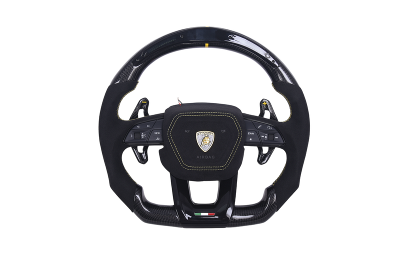 Lamborghini Urus Lenkrad Carbon Alcantara LED Personalisiert - Vorderansicht - Becquet Voiture