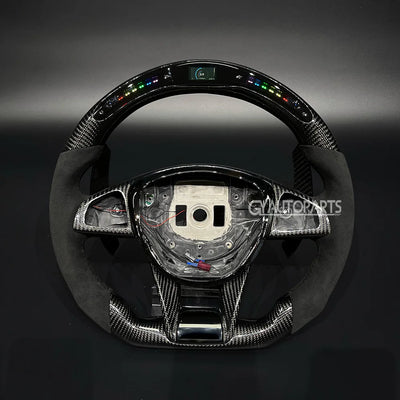 Volant LED Carbone Mercedes AMG 2015-2018 - vue de dessus - Becquet Voiture