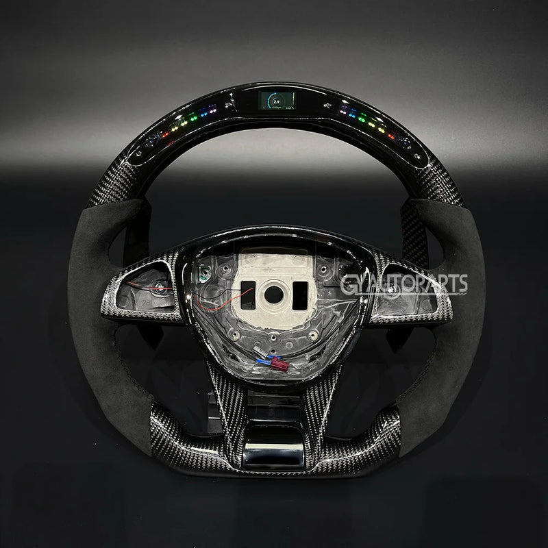 Volant LED Carbone Mercedes AMG 2015-2018 - vue de dessus - Becquet Voiture