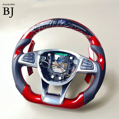 Volant LED Carbone Mercedes AMG 2015-2018 - vue de face 3 - Becquet Voiture