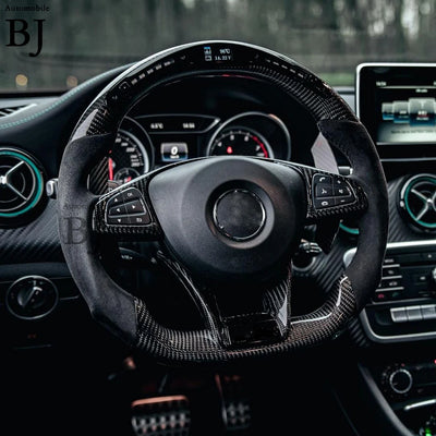 Volant LED Carbone Mercedes AMG 2015-2018 - vue de face - Becquet Voiture