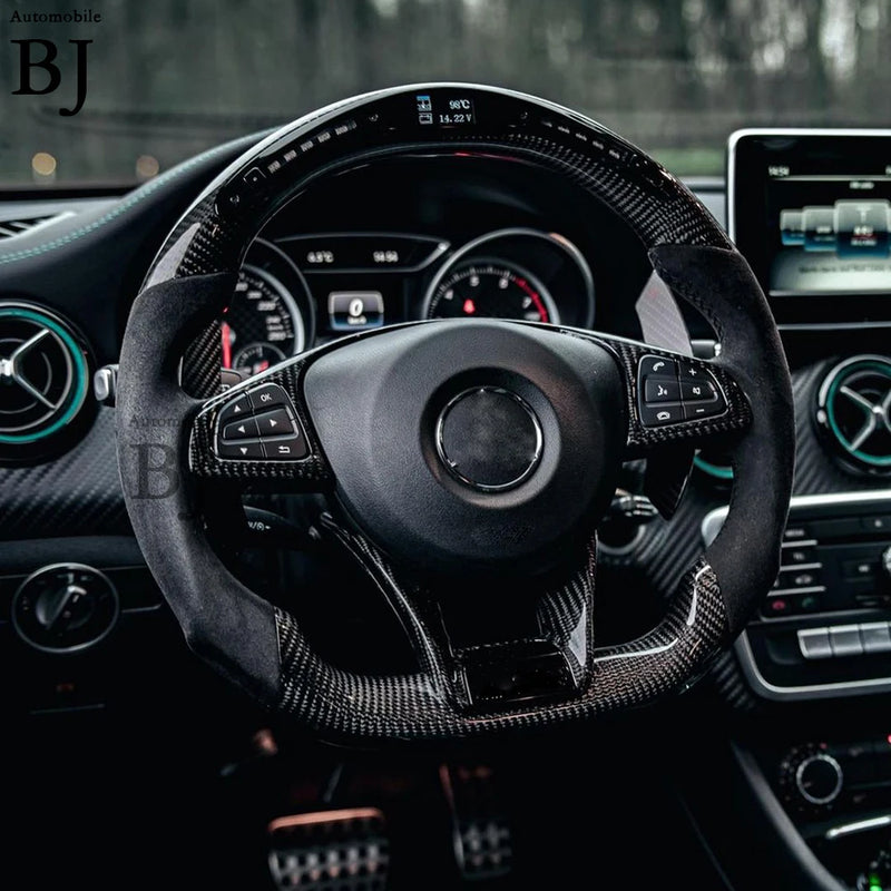 Volant LED Carbone Mercedes AMG 2015-2018 - vue de face - Becquet Voiture