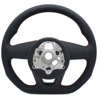 Flat-Bottom Performance Steering Wheel Audi A3 S3 8V Leather Alcantara 2012-2020 - close-up view 2 - Becquet Voiture