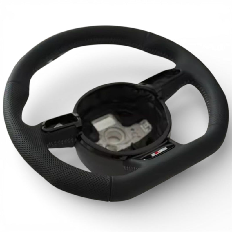 Flat-Bottom Performance Steering Wheel Audi Q5 I 2008-2017 Black - rear view - Becquet Voiture