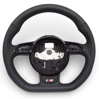 Flat-Bottom Performance Steering Wheel Audi Q5 I 2008-2017 Black - front view - Becquet Voiture