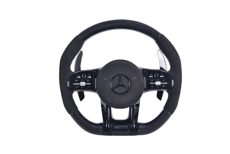 Volant Mercedes AMG Carbone Alcantara 2014-2022 - vue de face - Becquet Voiture