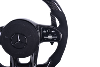 Mercedes AMG Carbon Alcantara LED Steering Wheel 2014-2022 - studio packshot - Becquet Voiture