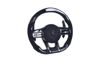 Mercedes AMG Carbon Alcantara LED Steering Wheel 2014-2022 - side view - Becquet Voiture