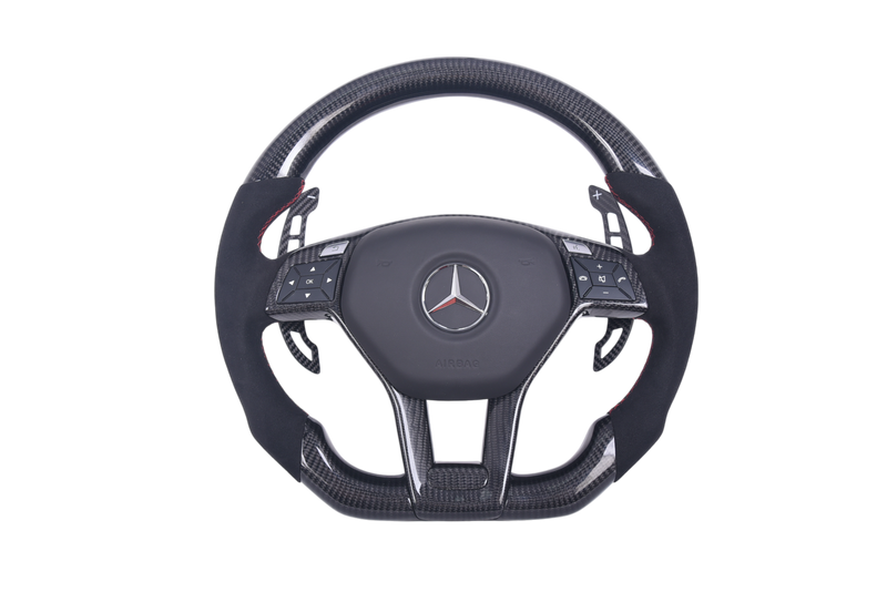Volant Mercedes AMG Cuir Alcantara Carbone 2009-2015 - vue de face - Becquet Voiture