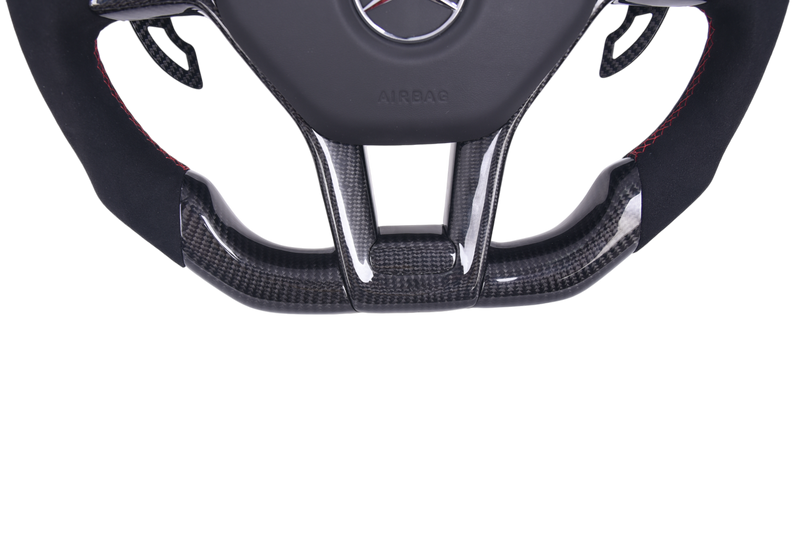 Volant Mercedes AMG Cuir Alcantara Carbone 2009-2015 - vue de trois-quarts - Becquet Voiture
