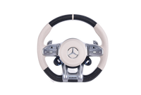 Mercedes AMG Leather Alcantara Carbon Steering Wheel 2014-2022 - front view - Becquet Voiture