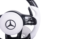Volant Mercedes AMG Cuir Blanc Carbone 2014-2022 - détail du montage - Becquet Voiture