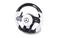 Volant Mercedes AMG Cuir Blanc Carbone 2014-2022 - vue arrière - Becquet Voiture