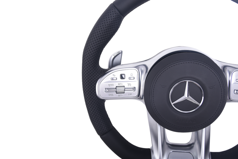 Full Leather Mercedes-AMG Steering Wheel 2014-2022 - fitted on vehicle - Becquet Voiture