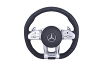 Full Leather Mercedes-AMG Steering Wheel 2014-2022 - front view - Becquet Voiture