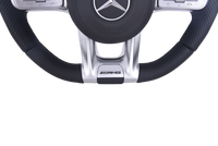 Full Leather Mercedes-AMG Steering Wheel 2014-2022 - three-quarter view - Becquet Voiture