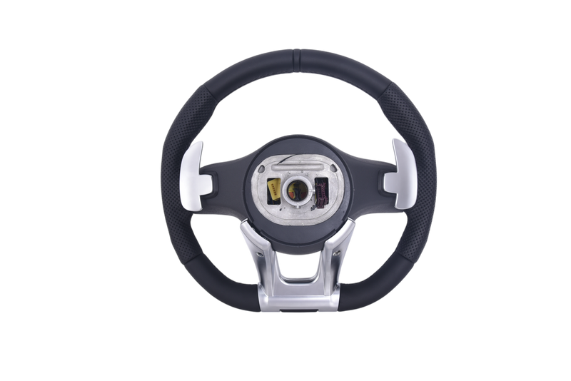 Full Leather Mercedes-AMG Steering Wheel 2014-2022 - close-up view - Becquet Voiture
