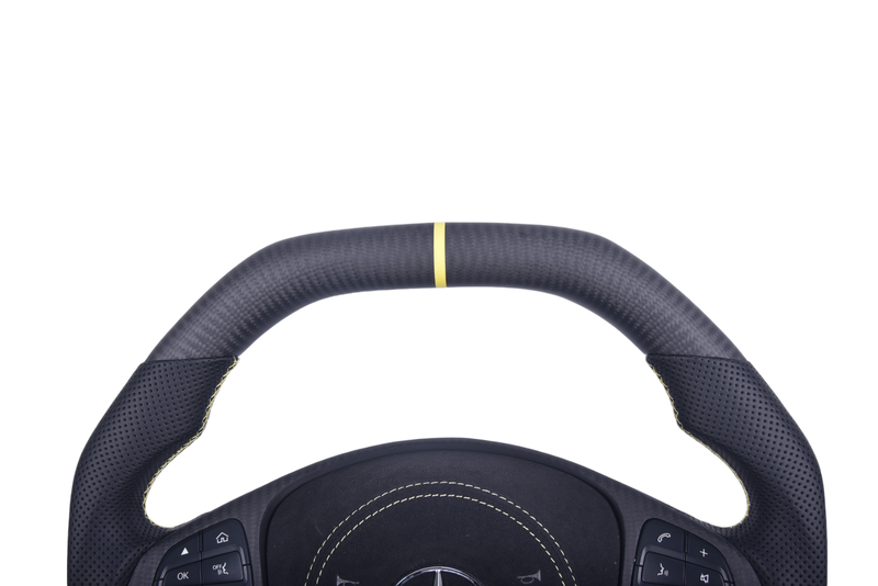 Volant Mercedes AMG Edition 1 Carbone Cuir - vue de trois-quarts - Becquet Voiture