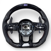 Ergonomic Carbon Performance Steering Wheel Mercedes CLA C118 AMG Pack 2019-2025 - fitting detail - Becquet Voiture