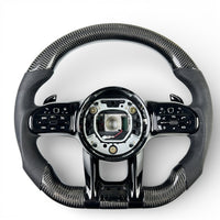Ergonomic Carbon Performance Steering Wheel Mercedes CLA C118 AMG Pack 2019-2025 - in use - Becquet Voiture