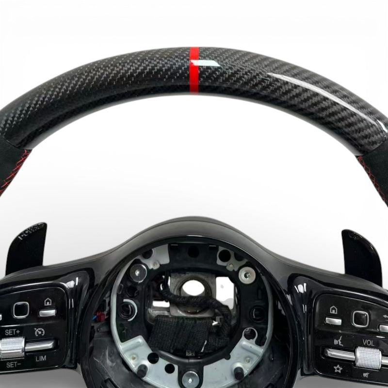 Ergonomic Carbon Performance Steering Wheel Mercedes CLA C118 AMG Pack 2019-2025 - fitted on vehicle 4 - Becquet Voiture