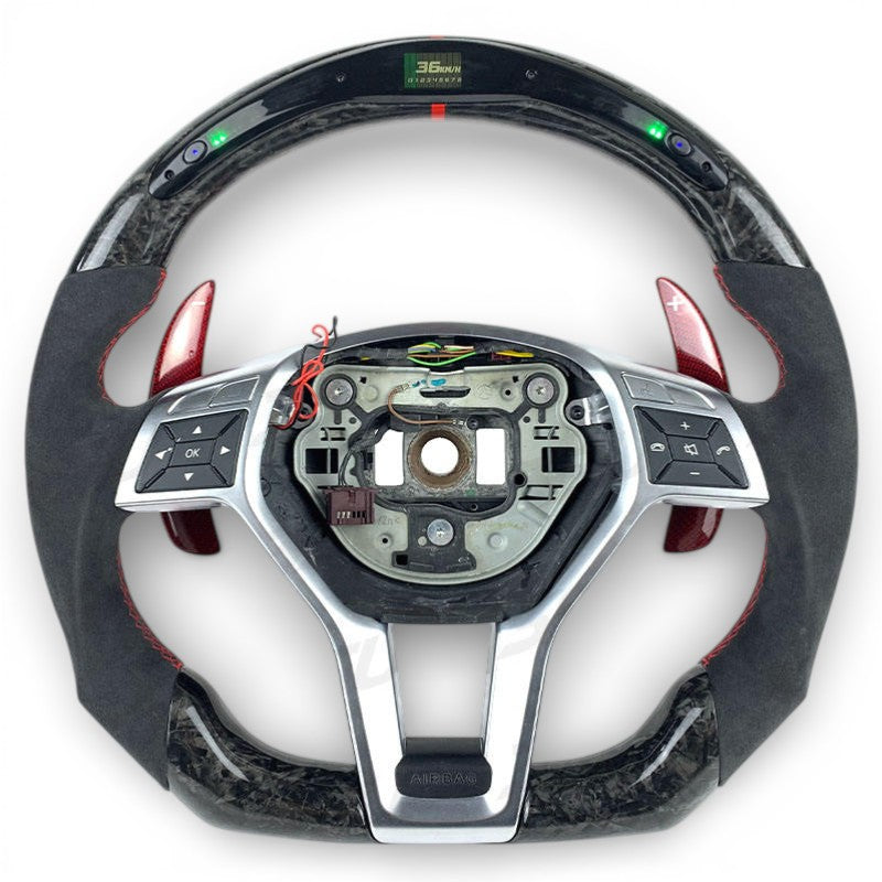 Volant Performance carbone Mercedes Classe A W176 2012-2018 - vue de dessus 2 - Becquet Voiture
