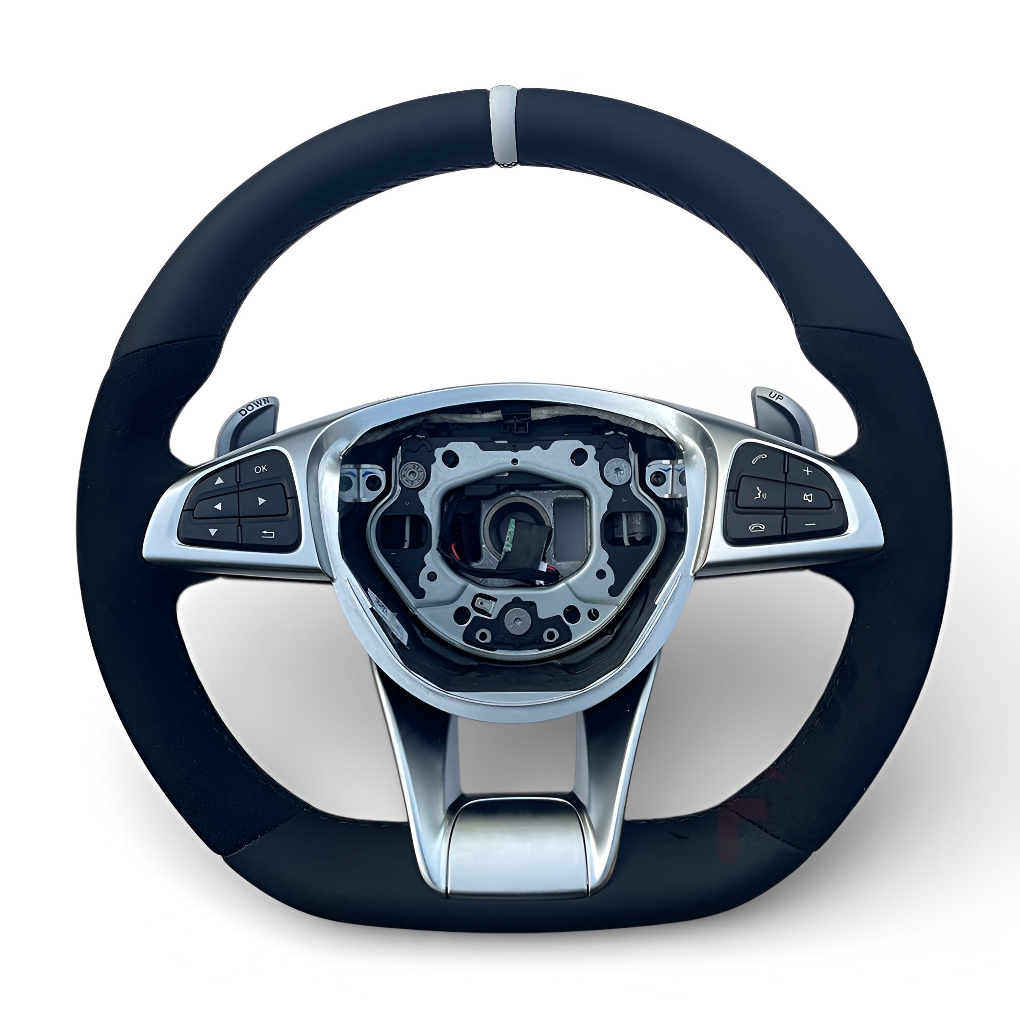 Volant Performance carbone Mercedes GLE W166 sport 2015-2018 - détail du montage - Becquet Voiture